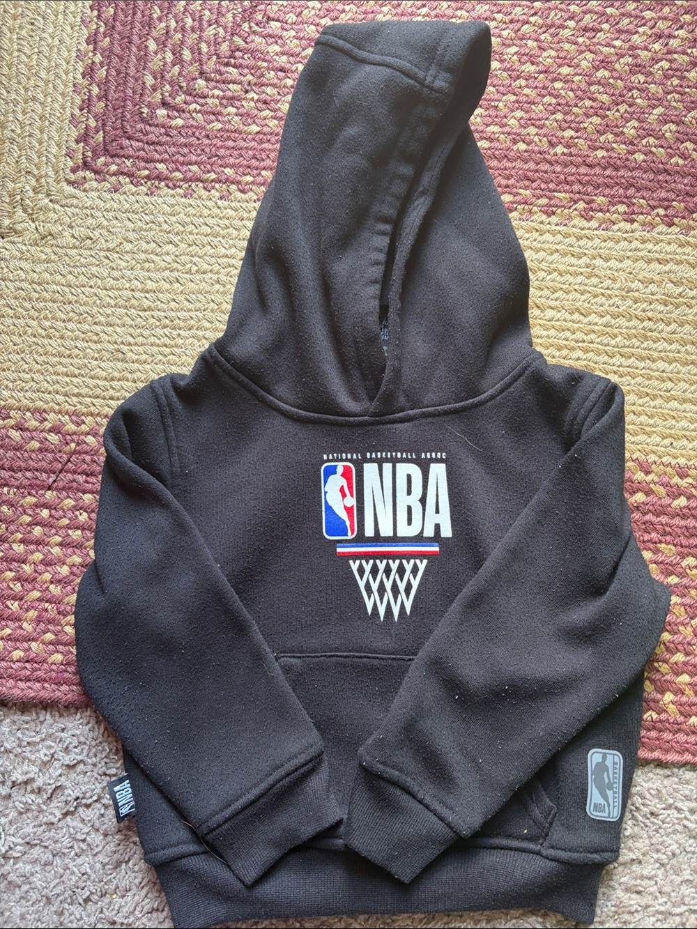 NBA Black Kids Hoodie with White & Red Logo